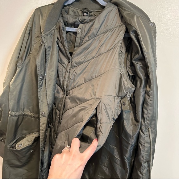 sam edelman longline satin jacket and quilted vest - Picture 6 of 7